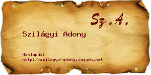 Szilágyi Adony névjegykártya